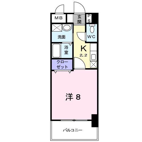 クラロ・アルドール(1K/4階)の間取り写真
