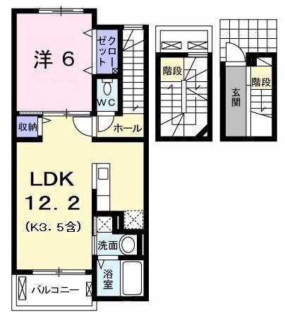 ハノーバーII(1LDK/3階)の間取り写真