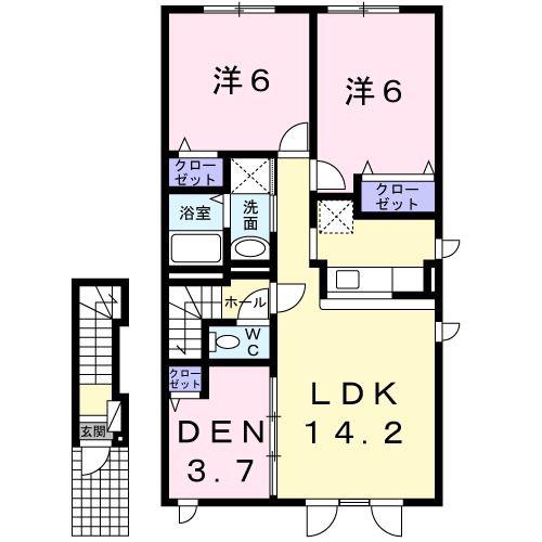 ブルムンタウン(2LDK/2階)の間取り写真