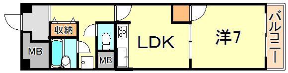 芦屋セントポリア(1LDK/3階)の間取り写真