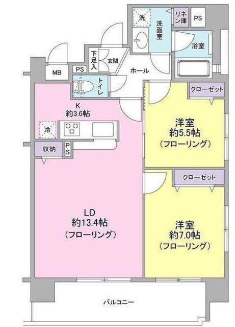レアシス相模原駅前(2LDK/10階)の間取り写真