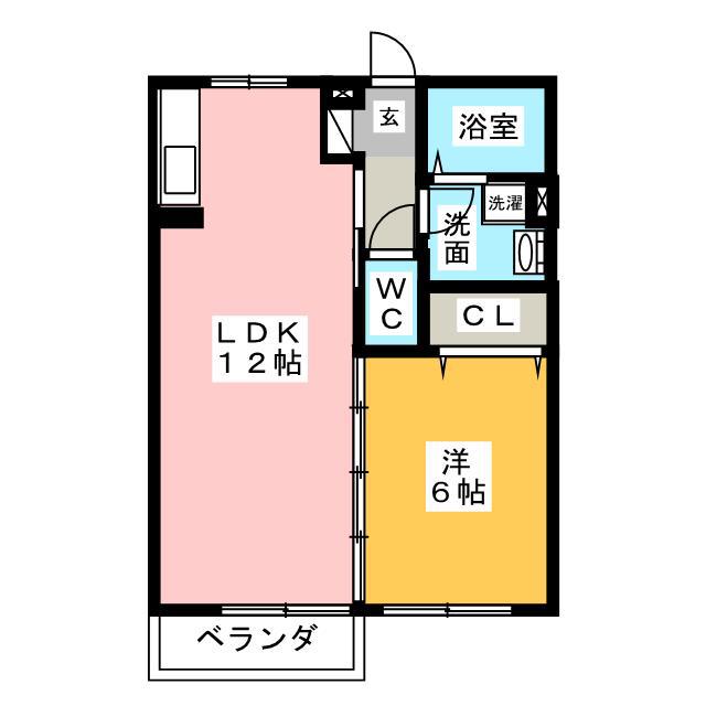 ロワール(1LDK/2階)の間取り写真
