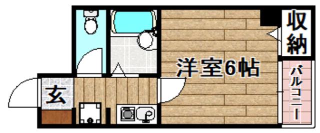 エスペランス芥川(1K/4階)の間取り写真