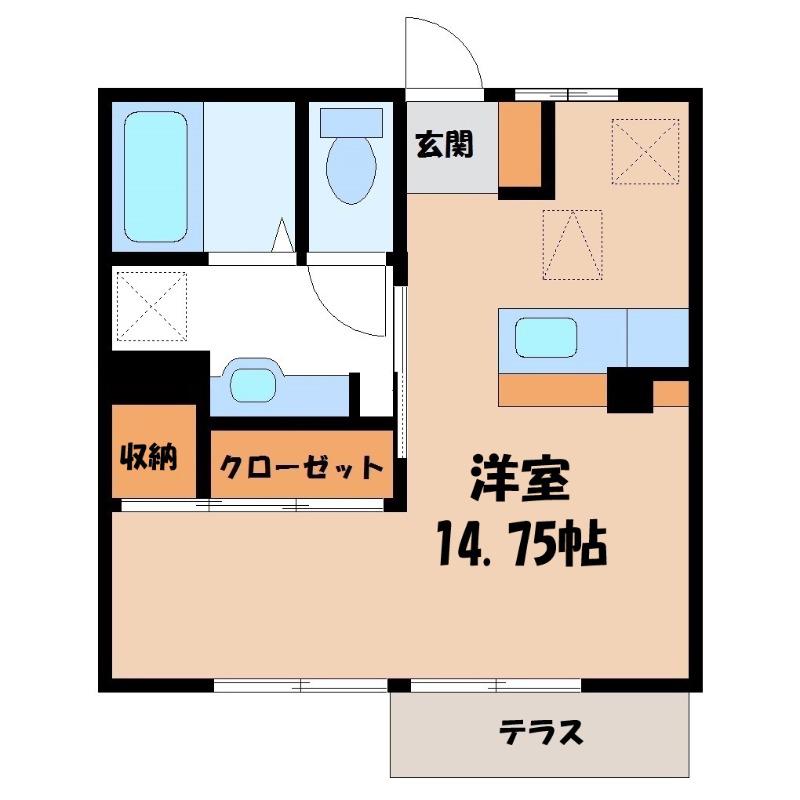 セジュール ソフィア(ワンルーム/1階)の間取り写真