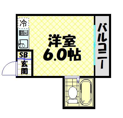 LBアパートメント(ワンルーム/3階)の間取り写真