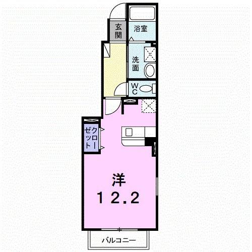 カルム サンリットA II(ワンルーム/1階)の間取り写真