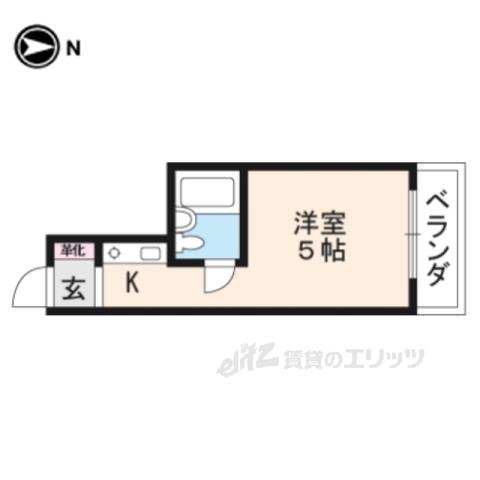 丸太町コーポ(ワンルーム/5階)の間取り写真