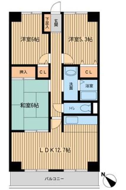 エスポワール ルーチェ(3LDK/6階)の間取り写真
