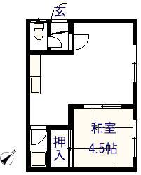 高橋ハイツ(1LDK/1階)の間取り写真