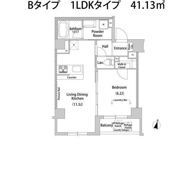 ハウスアベニュー柿の木坂(1LDK/2階)の間取り写真