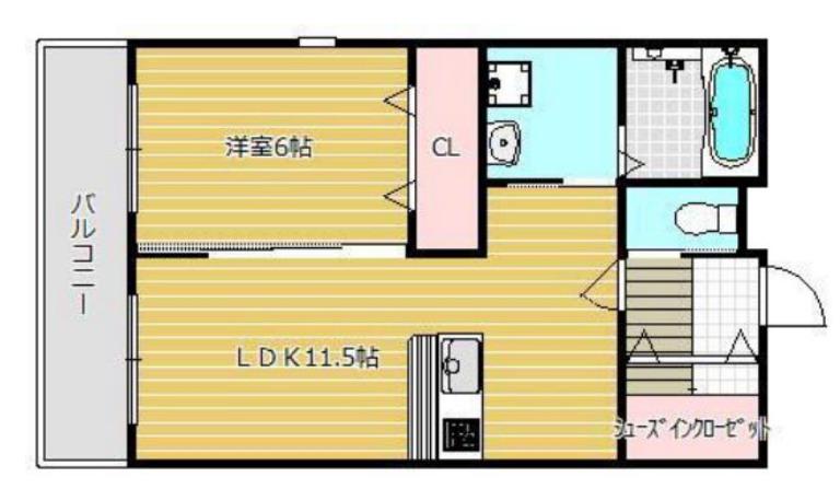 フォレストリバーK(1LDK/3階)の間取り写真
