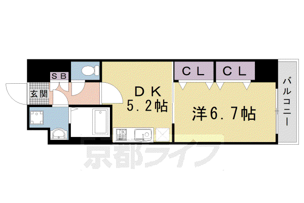 アーバネックス室町(1DK/4階)の間取り写真