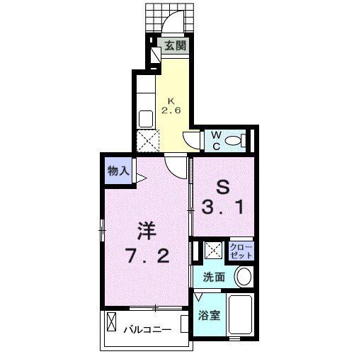 テラスノアイースト(1SK/1階)の間取り写真