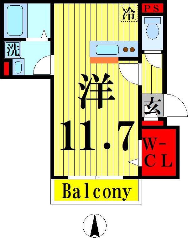 BEE MAISON(ワンルーム/1階)の間取り写真