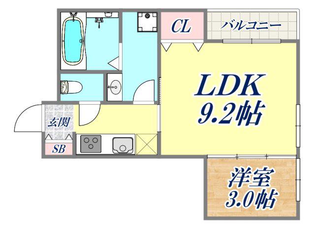 LUMINO FORESTA(1LDK/2階)の間取り写真