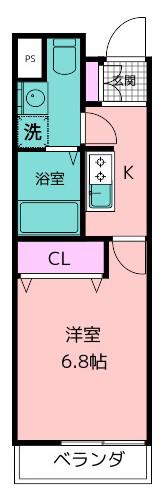 アイル・1(1K/2階)の間取り写真