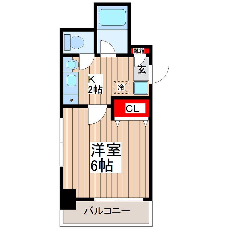モンシェール吾妻橋(1K/6階)の間取り写真