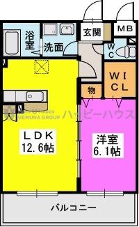 シエラハウス(1LDK/2階)の間取り写真