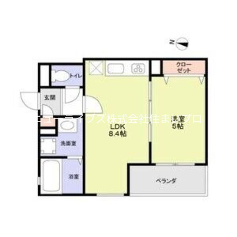 カーサカルマ上野口(1LDK/1階)の間取り写真