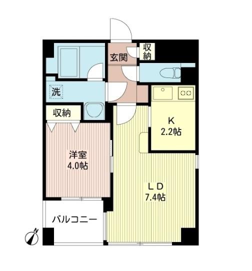 N ルボラパン行人坂(1LDK/3階)の間取り写真