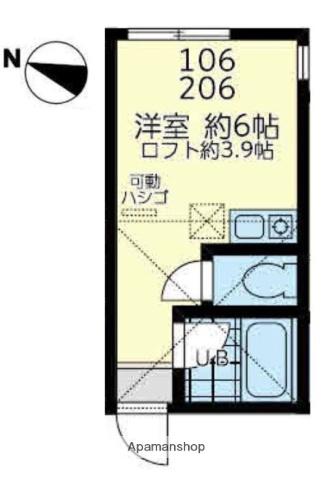 大口プルエミ(ワンルーム/1階)の間取り写真