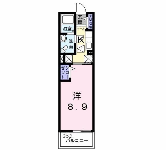ヴェルファーレ(1K/1階)の間取り写真