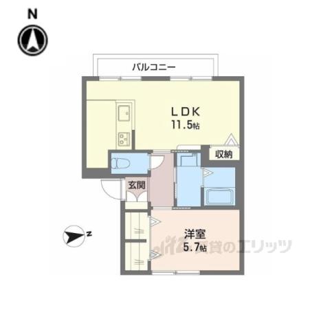 パークハウス瀬田A棟(1LDK/2階)の間取り写真