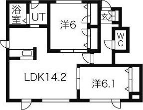 シャーメゾンアムール I(2LDK/1階)の間取り写真