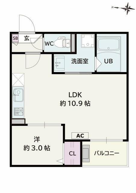 JACK HARUTAI(1LDK/2階)の間取り写真