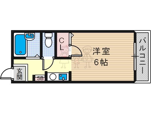 リイド21(1K/2階)の間取り写真