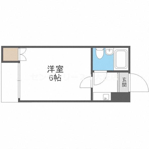 ラフォーレ市岡(1K/6階)の間取り写真