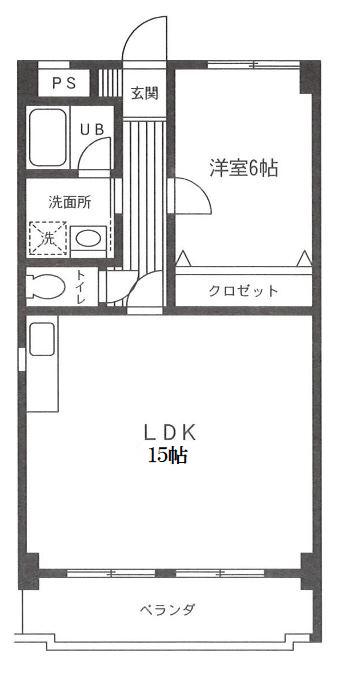 バイオレットヒルズ(1LDK/1階)の間取り写真