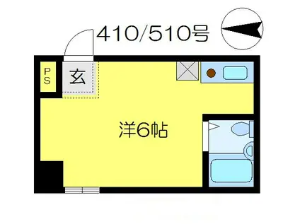 コーポみなみの(1K/5階)の間取り写真