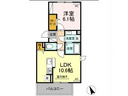 GLANZ.KI(1LDK/1階)の間取り写真
