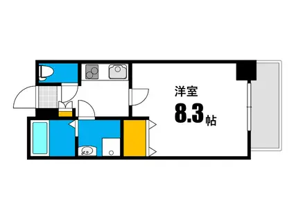 デルタ幟町(1K/4階)の間取り写真
