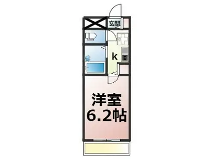 いのうビル(1K/4階)の間取り写真