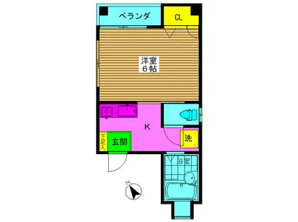 コーポひかり(1K/3階)の間取り写真