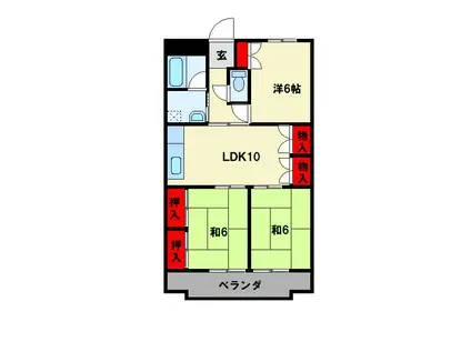 MDIマンション中原東(3LDK/3階)の間取り写真
