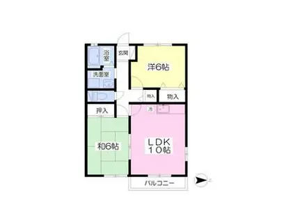 ラフィーネF(2LDK/2階)の間取り写真