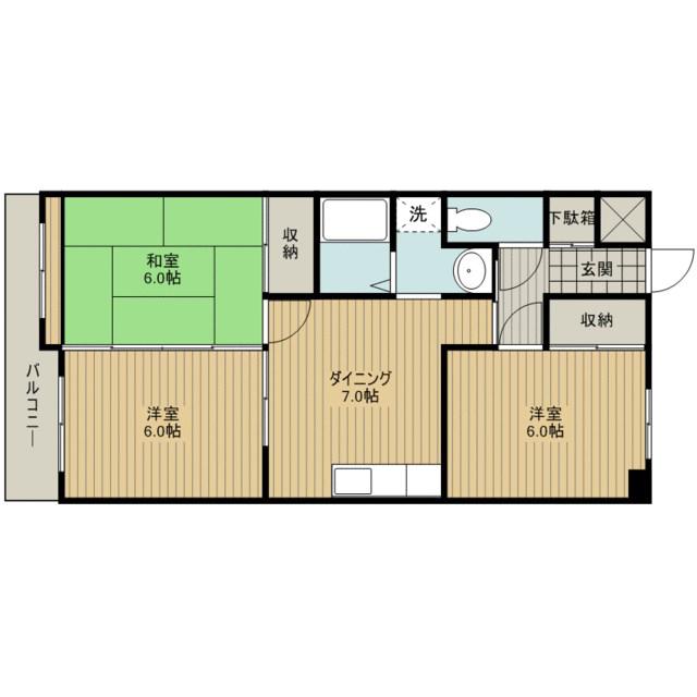 マンションオルフィス(3DK/3階)の間取り写真