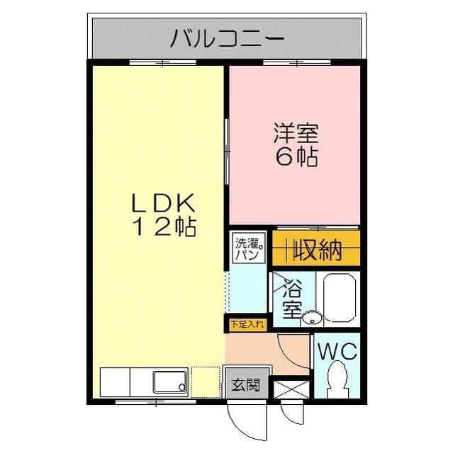 レックハウス シャ・ノワール(1LDK/2階)の間取り写真
