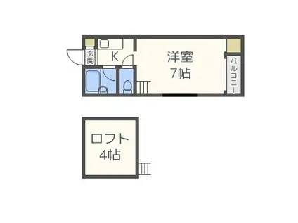 リベルテ博多(1K/1階)の間取り写真