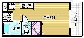 メゾン北花田(1K/3階)の間取り写真
