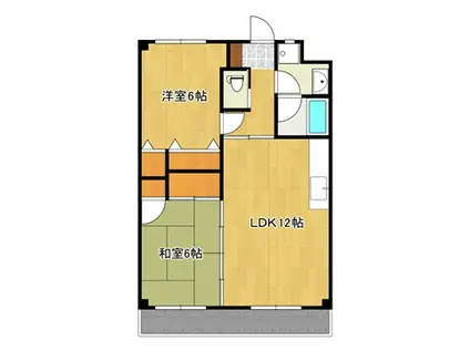 ハイツ和光(2LDK/3階)の間取り写真