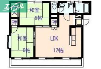 シティハウスかあむ(2LDK/3階)の間取り写真