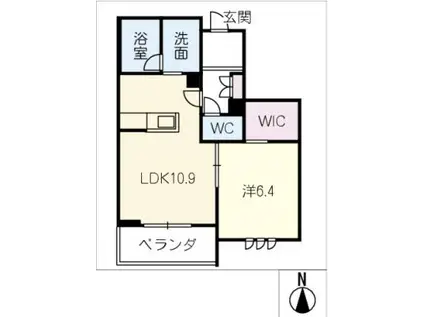 リオリエントスティール(1LDK/1階)の間取り写真