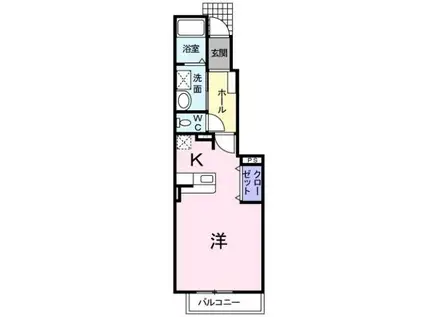 ウィンティ(1K/1階)の間取り写真