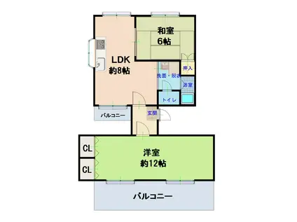 仁平マンション(2LDK/5階)の間取り写真