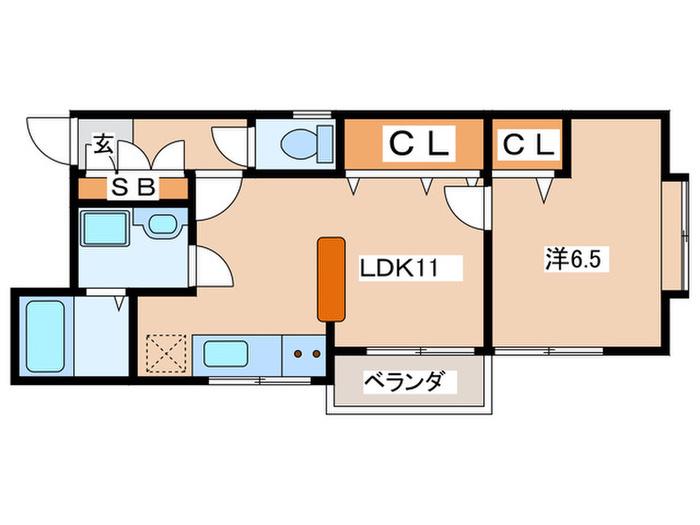 FUREA(1LDK/1階)の間取り写真