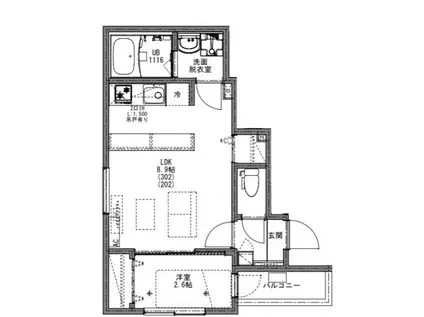 KEIAI RESIDENCE上尾IV(1LDK/2階)の間取り写真